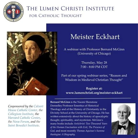 On Meister Eckhart — Saint Benedict Institute